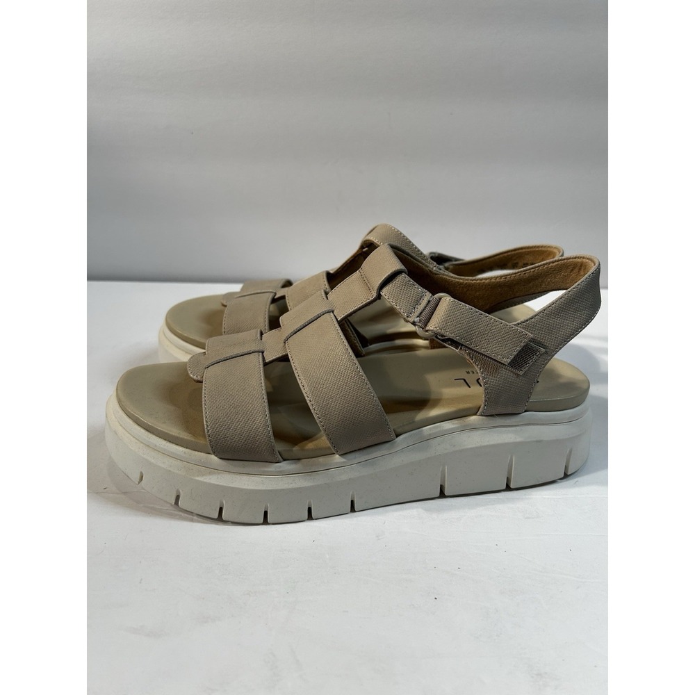 Soul Naturalizer Womens 9.5 M Platform Sandals Beige Chunky Strappy Comfort